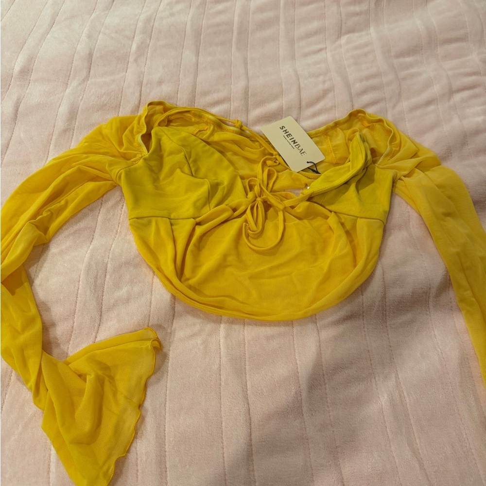 SHEIN Vibrant Yellow Crop Top